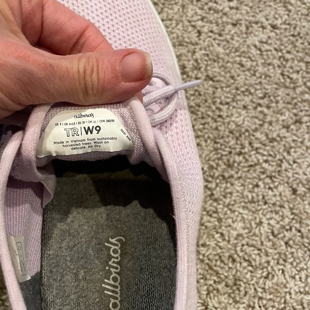 Allbirds Womens Tree Runner Lilac (White Sole) Running Shoes Size 9 - Picture 5 of 8